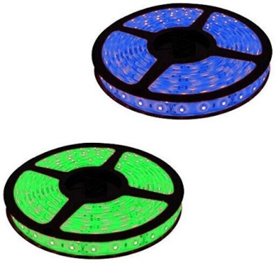 Home Delight 300 LEDs 5 m Green, Blue Steady Strip Rice Lights(Pack of 2)