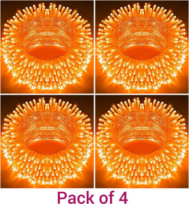AP Source 40 LEDs 12 m Orange Steady Bulb Rice Lights(Pack of 4)