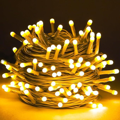 LED Copper Light 15 mtr 40 LEDs 15 m Gold Steady String Rice Lights(Pack of 2)