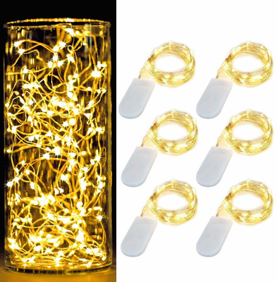 XERGY 20 LEDs 2 m Yellow Steady String Rice Lights(Pack of 6)