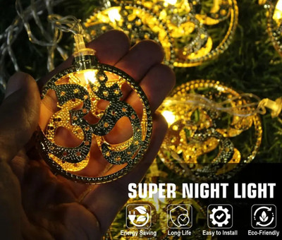 SHREESHYAMENTERTPRISES 10 LEDs 3.5 m Gold Steady Om Rice Lights(Pack of 1)