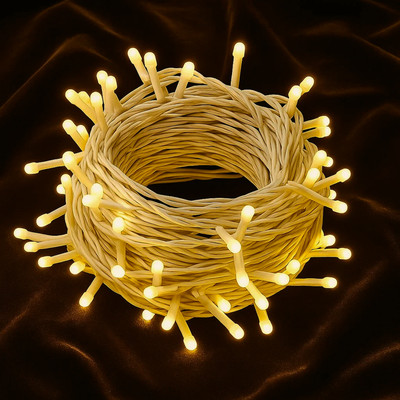 MPROW 100 LEDs 20 m Yellow Steady Bulb Rice Lights(Pack of 1)