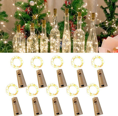 DECRETIVE 20 LEDs 2 m Gold Steady String Rice Lights(Pack of 10)