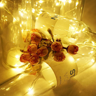 Elencraft 20 LEDs 2 m Gold Steady Ball Rice Lights(Pack of 2)