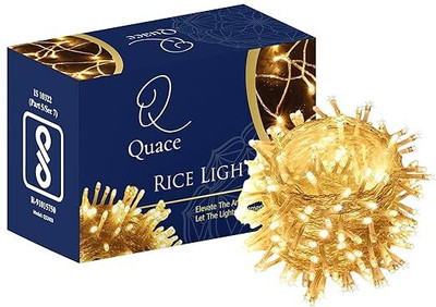 QUACE 40 LEDs 12 m Yellow Steady String Rice Lights(Pack of 1)