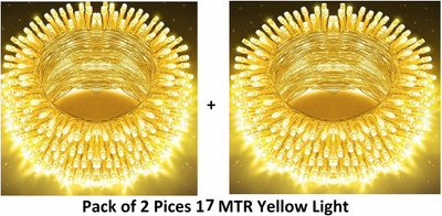Jee Dee 60 LEDs 17 m Yellow Steady Ball Rice Lights(Pack of 2)