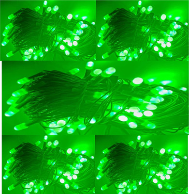 Local Charm 140 LEDs 13 m Green Steady String Rice Lights(Pack of 5)