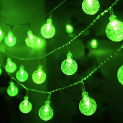 FIZZYTECH 15 LEDs 3 m Green Flickering Ball Rice Lights(Pack of 1)