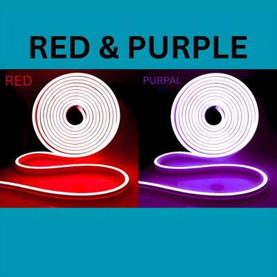 shinepark 600 LEDs 5 m Red, Purple Steady Strip Rice Lights(Pack of 2)