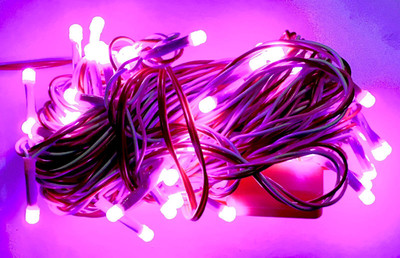 shubh depawali 60 LEDs 15 m Pink Steady Bulb Rice Lights(Pack of 1)