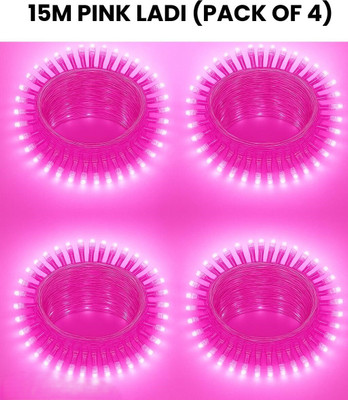 spark world 40 LEDs 11 m Pink Steady Bulb Rice Lights(Pack of 4)