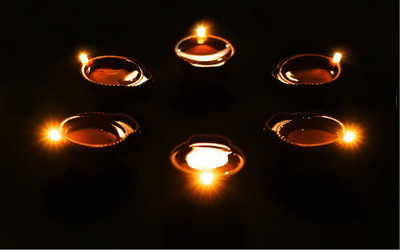 Sensi Led Diyas E-Diya, Warm Orange Ambient Lights, Battery Operated for Home Décor Plastic (Pack of 6) Table Diya Set(Height: 2 inch)