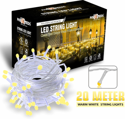 Pick Ur Needs 60 LEDs 20 m Beige Steady String Rice Lights(Pack of 1)