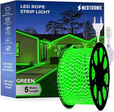 neotronic 1200 LEDs 5 m Green Steady Strip Rice Lights(Pack of 1)