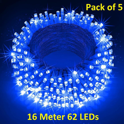 xenith 62 LEDs 16 m Blue Steady String Rice Lights(Pack of 5)