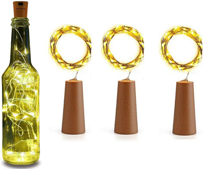 ASTRELLA 20 LEDs 3.05 m Yellow Steady String Rice Lights(Pack of 3)