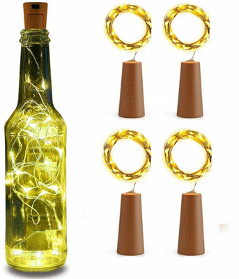 Home Delight 20 LEDs 2 m Yellow Steady String Rice Lights(Pack of 4)