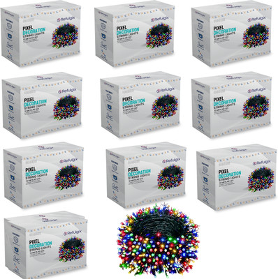 Refulgix 40 LEDs 12 m Multicolor Steady String Rice Lights(Pack of 10)