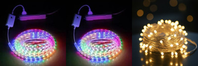 PKG 40 LEDs 11 m Multicolor Steady String Rice Lights(Pack of 3)