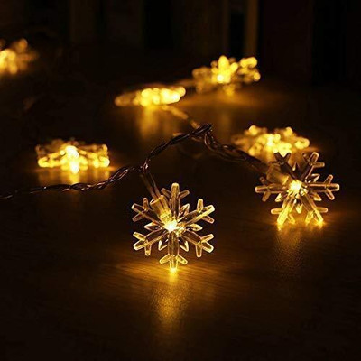 MACVL5 20 LEDs 4 m Yellow Steady Snow Flake Rice Lights(Pack of 1)