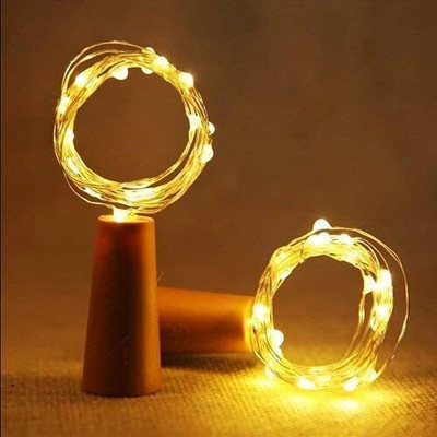 ikshana 20 LEDs 2 m Yellow Steady String Rice Lights(Pack of 2)