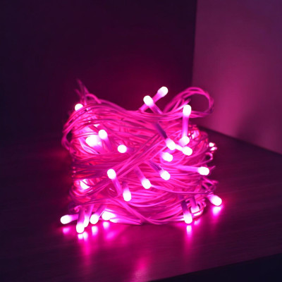 AgTrendz 38 LEDs 12 m Pink Steady Bulb Rice Lights(Pack of 1)