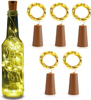 Trendx 20 LEDs 2.03 m Gold Steady String Rice Lights(Pack of 5)