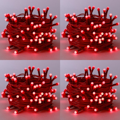 DOJI 36 LEDs 11 m Red Steady String Rice Lights(Pack of 4)