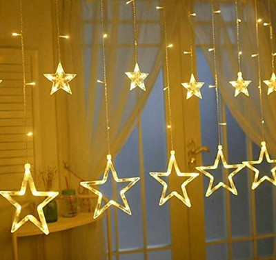 ZESTRUM 12 LEDs 2.49 m Yellow Steady Star Rice Lights(Pack of 1)