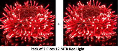 Jee Dee 40 LEDs 12 m Red Steady Ball Rice Lights(Pack of 2)