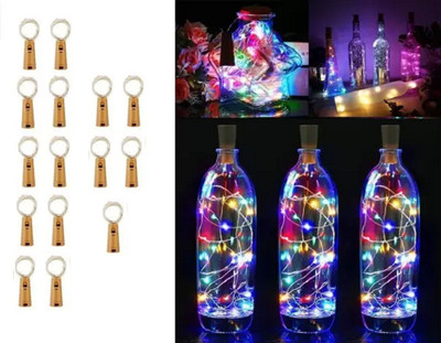 MAHI HOME DECOR 20 LEDs 2 m Multicolor Steady Bulb Rice Lights(Pack of 15)