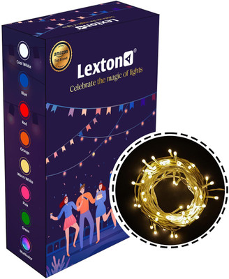Lexton 40 LEDs 20 m Yellow Flickering, Steady String Rice Lights(Pack of 1)