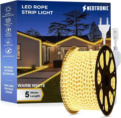 neotronic 1200 LEDs 5 m Transparent Steady Strip Rice Lights(Pack of 1)