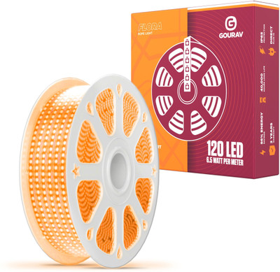 GOURAV 6000 LEDs 50 m Orange Steady String Rice Lights(Pack of 1)