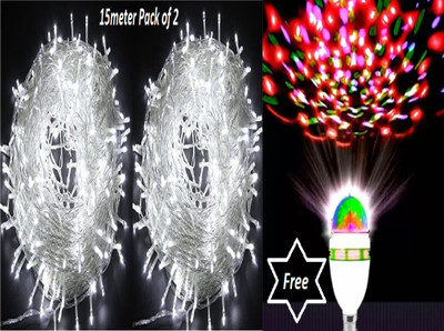 REIRSON 40 LEDs 15 m White Steady String Rice Lights(Pack of 2)
