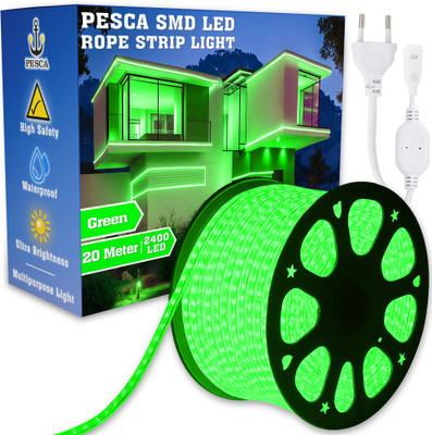 PESCA 2400 LEDs 20 m Green Steady String Rice Lights(Pack of 1)