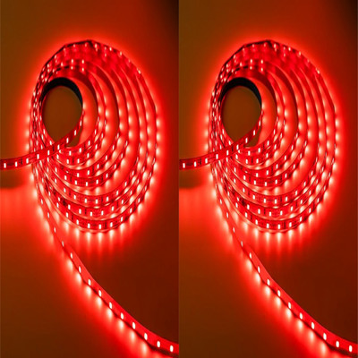 SHIVA 240 LEDs 4 m Red Steady Strip Rice Lights(Pack of 2)