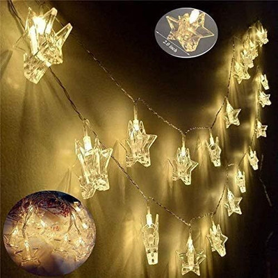 PESCA 12 LEDs 3 m Yellow Steady Star Rice Lights(Pack of 1)