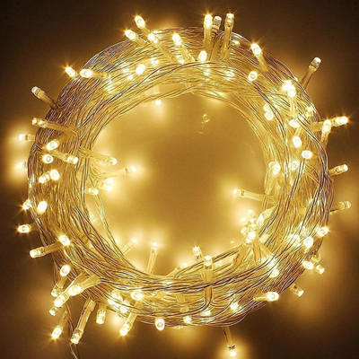 LEDDIT 40 LEDs 10 m Yellow Steady String Rice Lights(Pack of 1)
