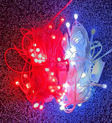 nini 44 LEDs 14.99 m Red, White Steady String Rice Lights(Pack of 2)