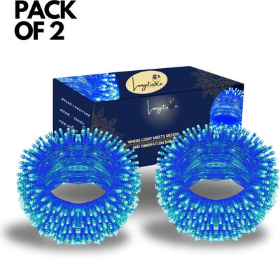 Longitude 40 LEDs 11 m Blue Steady String Rice Lights(Pack of 2)