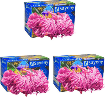 SAYENY 40 LEDs 15 m Pink Steady String Rice Lights(Pack of 3)
