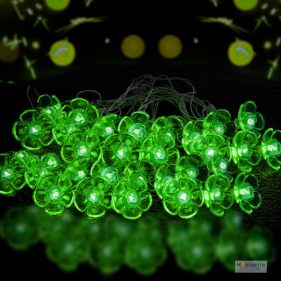 HOMESTIC 14 LEDs 10 m Green Steady Flower Rice Lights(Pack of 1)