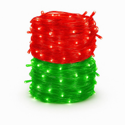 PRIMERISE 40 LEDs 11 m Red, Green Steady String Rice Lights(Pack of 2)