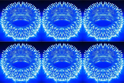 spark world 40 LEDs 11 m Blue Steady Bulb Rice Lights(Pack of 6)