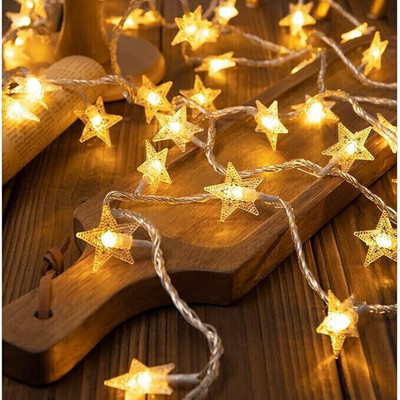FIZZYTECH 15 LEDs 3 m Yellow Flickering Star Rice Lights(Pack of 1)