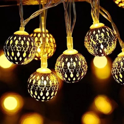 Mudgalelectricals 16 LEDs 5 m Gold Steady Ball Rice Lights(Pack of 1)