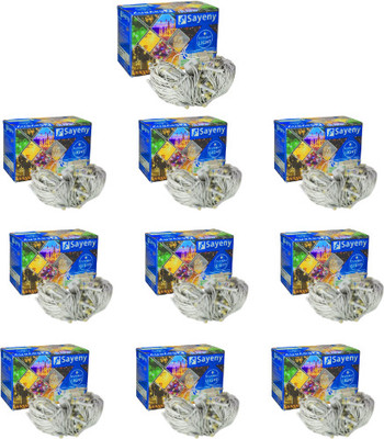 SAYENY 40 LEDs 15 m White Steady String Rice Lights(Pack of 10)