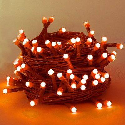 ABC 36 LEDs 10 m Orange Steady String Rice Lights(Pack of 5)