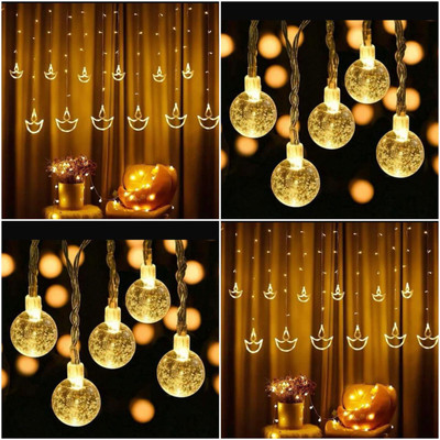 yashswin 10 LEDs 3 m Yellow Flickering Diya Rice Lights(Pack of 1)